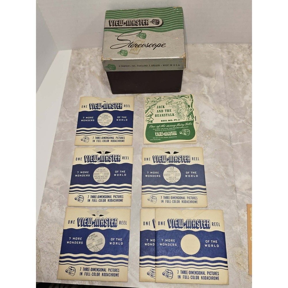 Sawyer's View-Master Stereoscope + Reels Lot GUC Vintage Retro‎ Toy 📷 1940s-50s